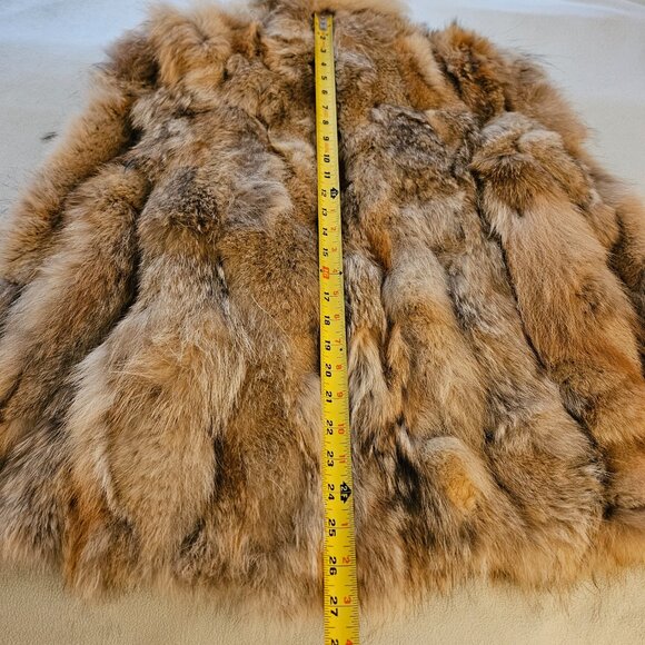 Vintage Genuine Red Fox Fur Coat Sectioned w/ White Fox Collar (70s-80s) Size XS - Picture 11 of 15